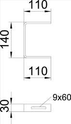 OBO Universalbügel 110x144x110 Stahl galvani sch verzinkt  – 6363980