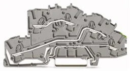 WAGO Installationsetagenklemme L/L/PE 4 mm², grau   – 2003-7645