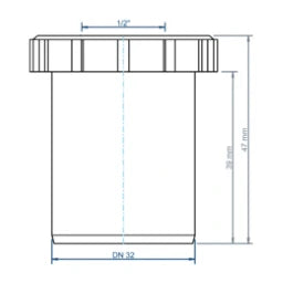 POLOPLAST PO Kondensatübergang mit Spitzende POLO-KAL DN 32 / 1/2"   – 03710