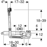 GEBERIT GE Bathtub Inlet and Outlet d 52 L32cm – 150.702.00.6