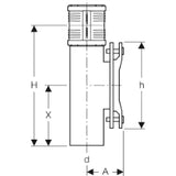 GEBERIT GE Silent-PP Putzstueck 90 Gr. d125mm, mit ovaler Oeffnung   – 390.603.14.1