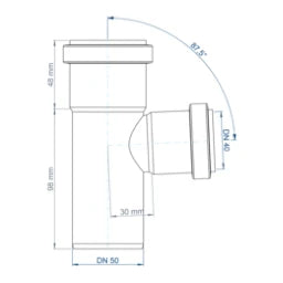 POLOPLAST PO Abzweig POLO-KAL NG DN 50/40/87Grad   – 02214