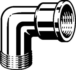 VIEGA Viega Elbow 90 Degrees 1613 in R1/2 x Rp1/2 Chrome-plated Brass – 102 586