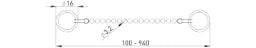 SCHMIDT STEDO KUGELKETTENGARN. 30 CM, 3,2 MM, MS VERCHR.,2 RINGE MONT.  – 720748