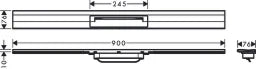 HANSGROHE HG RainDrain Flex Duschrinne 900 mm kürzbar für Wandmontage BST   – 56052800