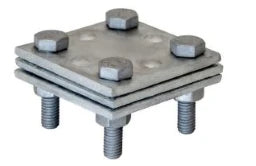 OBERMOSER Cross Connector Steel hot-dip galvanized 60x60 x4 mm flat/flat/flat – BLKLE60-4FL/FL/FLVZ