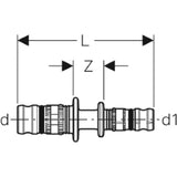 GEBERIT GE Mepla Reduktion PVDF d75 x 40mm   – 628.653.00.5