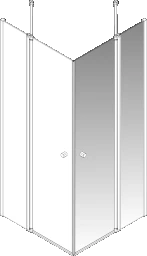 PALME Palme Top Drive R Corner Entry 2-part with PT 885x2000mm Clear ESG Alusilver – TOED290/H1/20