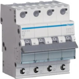HAGER LS-Schalter 3P+N 6kA C-10A QC 4M  – MCS610