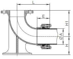 HAWLE System2000 Duckfoot Bend Fig. 5045 PN10/16 thrust-restrained DN 100 mm for PE/PVC OD 110 mm - 5012530
