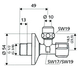 SCHELL SCHELL 3/8" Corner Valve with Sliding Escutcheon – 04 906 06 99
