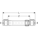 GEBERIT GE FlowFit Langkupplung SiBr d32mm   – 620.023.00.1