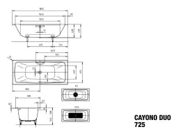 KALDEWEI Kaldewei Cayono Duo BW 725 1800x800x410 alpine white – 272500010001