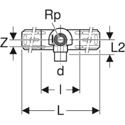 GEBERIT GE Mepla Anschlusswinkel, vormont., ged. einfach d16mm x Rp1/2, Set   – 601.785.00.5