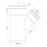 POLOPLAST PP Branch Fitting POLO-KAL NG DN 110/75/45 Degrees – 02227