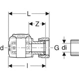 GEBERIT GE FlowFit Transition SiBr with Union Nut, d40mm x G1 1/2   – 620.634.00.1
