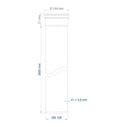 POLOPLAST PO Steckmuffenrohr POLO-KAL NG DN 125/3000   – 02056