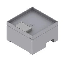 E-IN Underfloor Junction Box 160/160, Chrome Steel with Cable Outlet, Depth 15 mm – UBD-SET 160 160