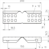 OBO Bend connector for cable trays 64x200 steel, hot-dip galvanized - 6208895