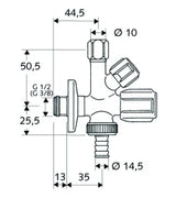 SCHELL SCHELL Kombi-Eckventil 3/8" verchr. m.RV, selbstdichtend  – 03 544 06 99
