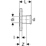 GEBERIT GE Mapress C-Stahl Flansch PN6 Pressmuffe d76,1mm verzinkt  – 23749