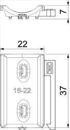 OBO universal counter tray combinable to form a double tray 16-22mm polypropylene light gray - 1198022