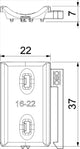 OBO universal counter tray combinable to form a double tray 16-22mm polypropylene light gray - 1198022