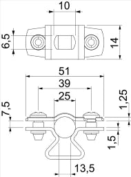 OBO Spacer clamp with elongated hole 20-25mm steel, electro-galvanized – 1362768