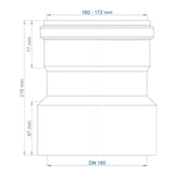 POLOPLAST PO transition from spigot end to spigot end of other materials. POLO-KAL DN 160/160-172mm – 02874