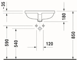 DURAVIT Duravit Starck 3 Undercounter Basin 490mm without overflow white – 0305490000