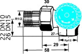 HEIMEIER Heimeier Thermostatventil Winkeleckform 1/2" re.  – 2340-02.000