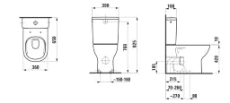 LAUFEN LF Lua Close-coupled WC TS var 82408.1 rimless, white – H8240810000001