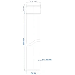 POLOPLAST PO Steckmuffenrohr POLO-KAL 3S DN 90/2000  – 102415