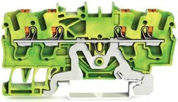 WAGO 4-Leiter-Schutzleiterklemme mit Drücker 2,5 mm², grün-gelb   – 2202-1407