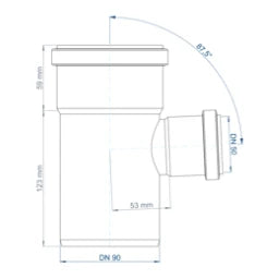 POLOPLAST PO Abzweig POLO-KAL NG DN 90/50/87Grad   – 02830