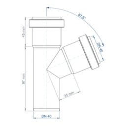POLOPLAST PO Abzweig POLO-KAL NG DN 40/40/67Grad   – 02207