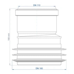 POLOPLAST PO Transition Pipe Inside/Inside POLO-KAL DN 160/110 – 02366