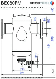 EDER SPIROTECH SpiroTrap Magnet DN80 with flange (PN16), 10bar/110°C – 2100026