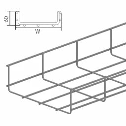 VERGOKAN mesh cable tray light H=60 W=200 hot-dip galvanised – VFUL60.200