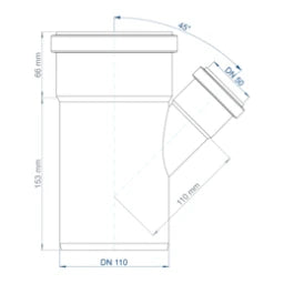 POLOPLAST PO Abzweig POLO-KAL NG DN 110/50/45Grad   – 02224