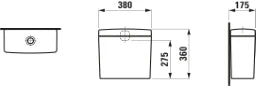 LAUFEN Laufen Pro Spülkasten 82695.1 Anschluss hinten weiß  – H8269510009711