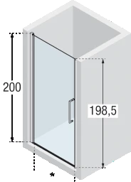 NOVELLINI Novellini Passion Pivot Door for SW or Niche, 97-101/200cm, chrome, ESG – BPPADUNPT3FSN