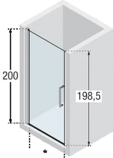 NOVELLINI Novellini Passion Pivot Door for SW or Niche, 97-101/200cm, chrome, ESG – BPPADUNPT3FSN