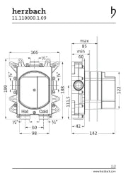 HERZBACH Herzbach Logic Plus-Box Einbaukörper Wanne / Brause / Thermostat  – 11.110000.1.09