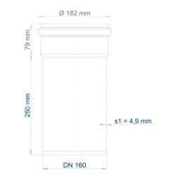 POLOPLAST PO Socket Pipe POLO-KAL NG DN 160/250 – 02061