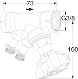 TA TA STAD Regulating valve 3/8" without drain adapter, 52851010 – 52 851-010
