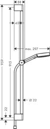 HANSGROHE HG Brauseset Pulsify 105 3jet Relaxation EcoSmart mit Brausestange 900mm chrom  – 24171000