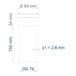 POLOPLAST PO Socket Pipe POLO-KAL NG DN 75/150 – 02030