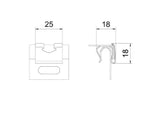 OBO Cover Clamp for Covers, undrilled, 19x25 x19, stainless steel, rustproof A2 1.4310 bright – 6052810