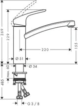 HANSGROHE HG Focus E2 Kitchen Mixer DN15 chrome – 31806000